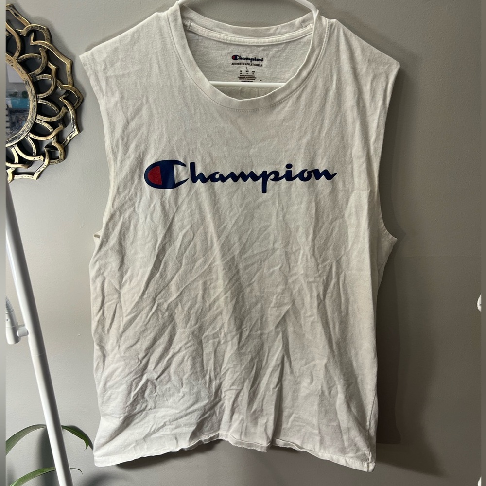 Large White Champion Tank Top